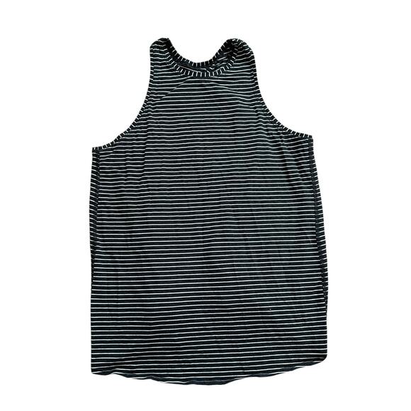 Lululemon All Tied Up dark gray & white striped open tie-back tank top - Picture 8 of 8